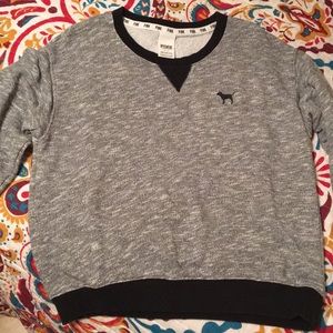 Heather gray PINK sweater